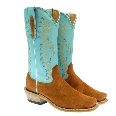 Fenoglio Tiffany Blue Shaft Roughout Women's Boot